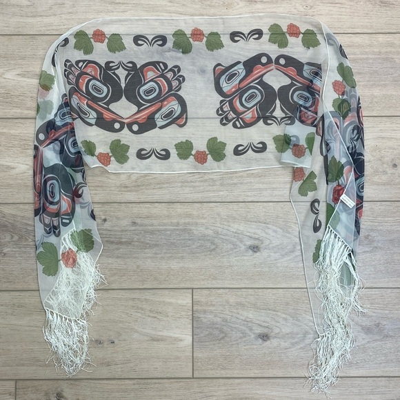 Haida Bird Sheer Scarf Shawl - Picture 3 of 6